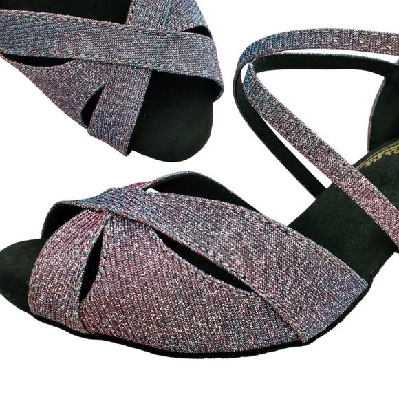 G’Franco NWT Vegas Dancing Shoes Irridescent Polychromatic 3.5” heel Size 7 - Picture 5 of 16